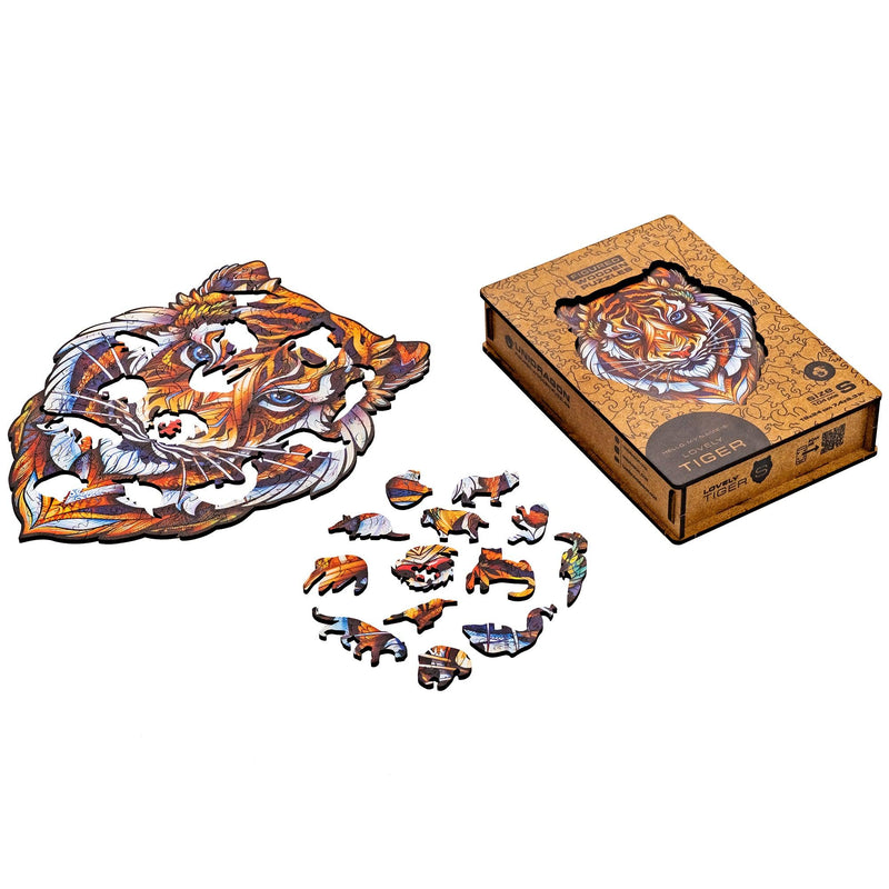 Wooden Puzzle: Lovely Tiger (Small/Medium) - SpectrumStore SG