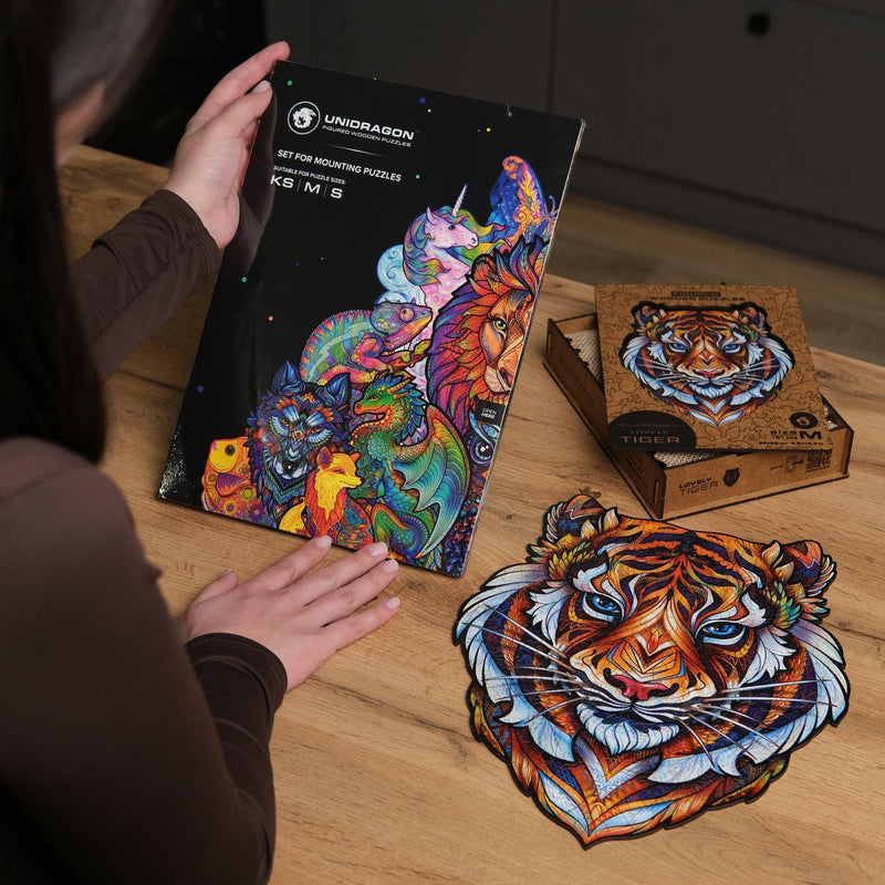 Wooden Puzzle: Lovely Tiger (Small/Medium) - SpectrumStore SG