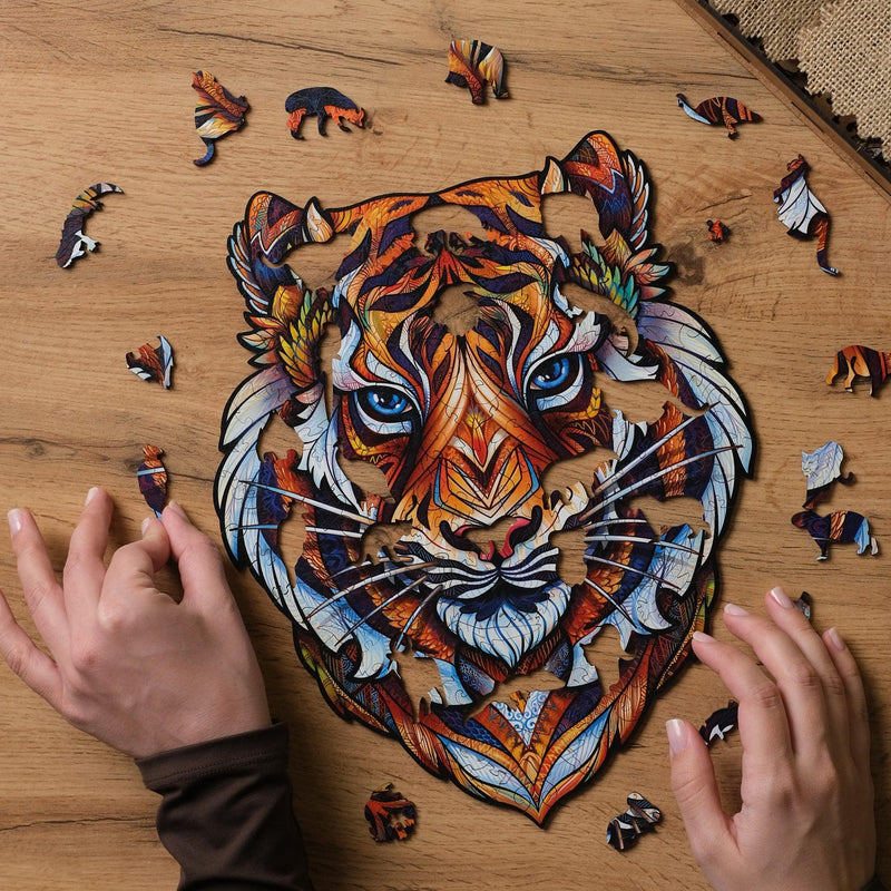 Wooden Puzzle: Lovely Tiger (Small/Medium) - SpectrumStore SG