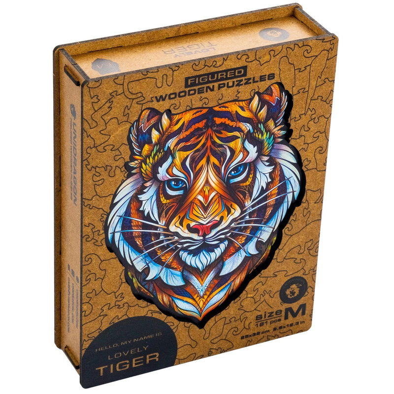 Wooden Puzzle: Lovely Tiger (Small/Medium) - SpectrumStore SG