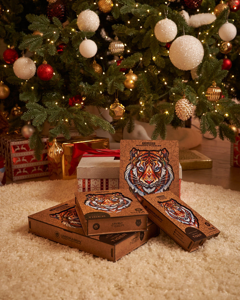 Wooden Puzzle: Lovely Tiger (Small/Medium) - SpectrumStore SG