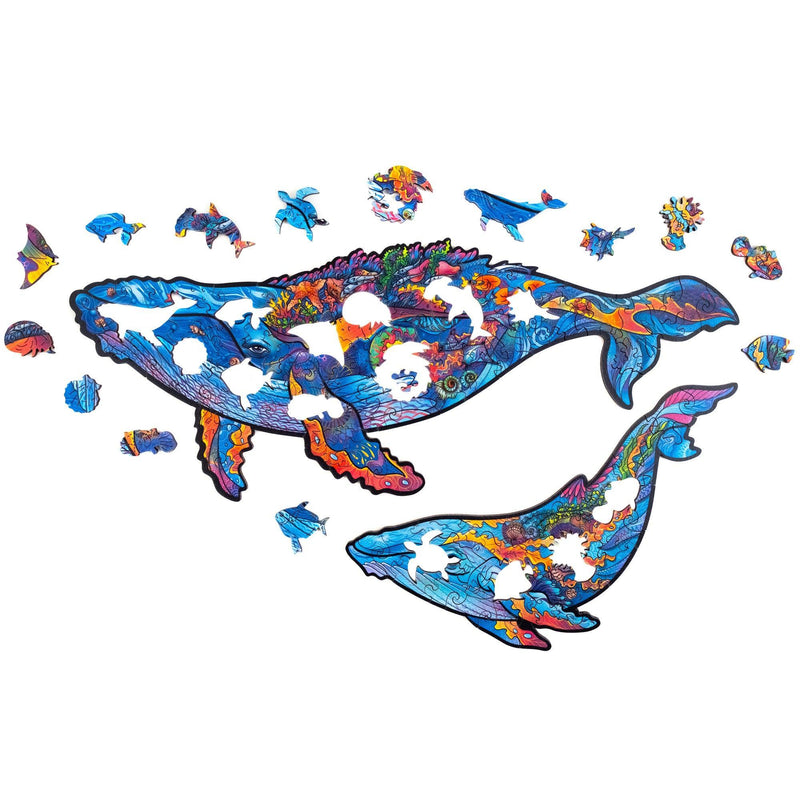 Wooden Puzzle: Milky Whales (Small/Medium) - SpectrumStore SG