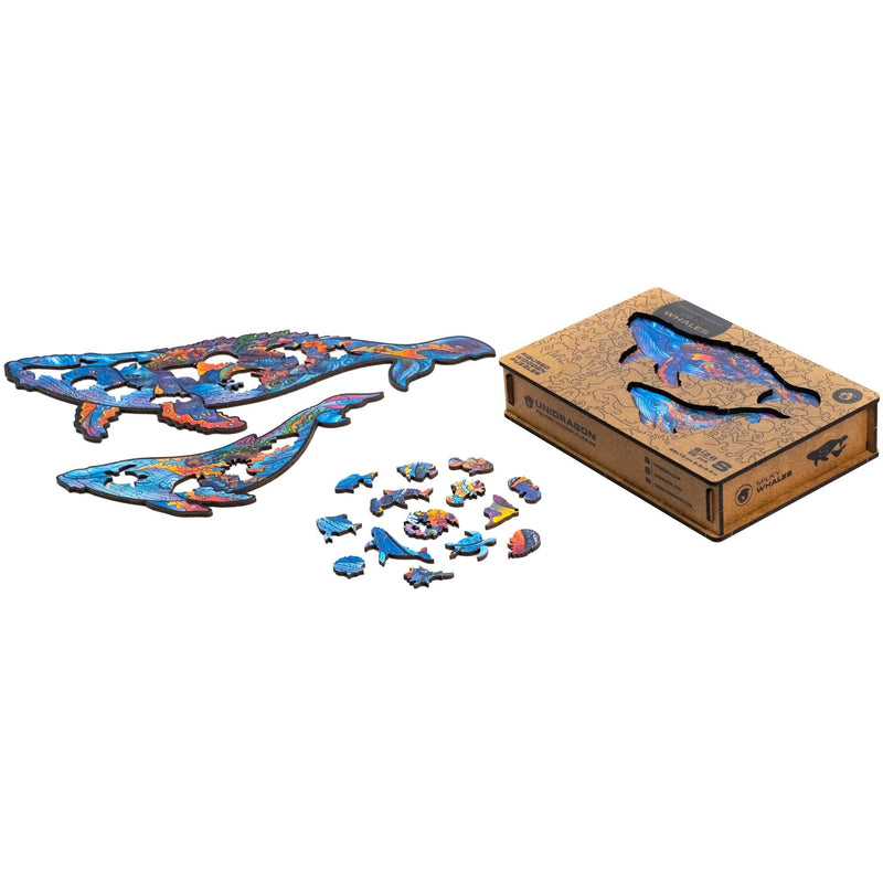 Wooden Puzzle: Milky Whales (Small/Medium) - SpectrumStore SG