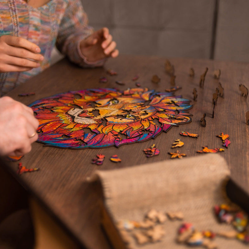 Wooden Puzzle: Mysterious Lion (Small/Medium) - SpectrumStore SG