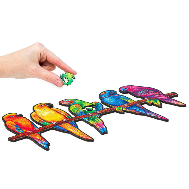 Wooden Puzzle: Playful Parrots (Small/Medium) - SpectrumStore SG