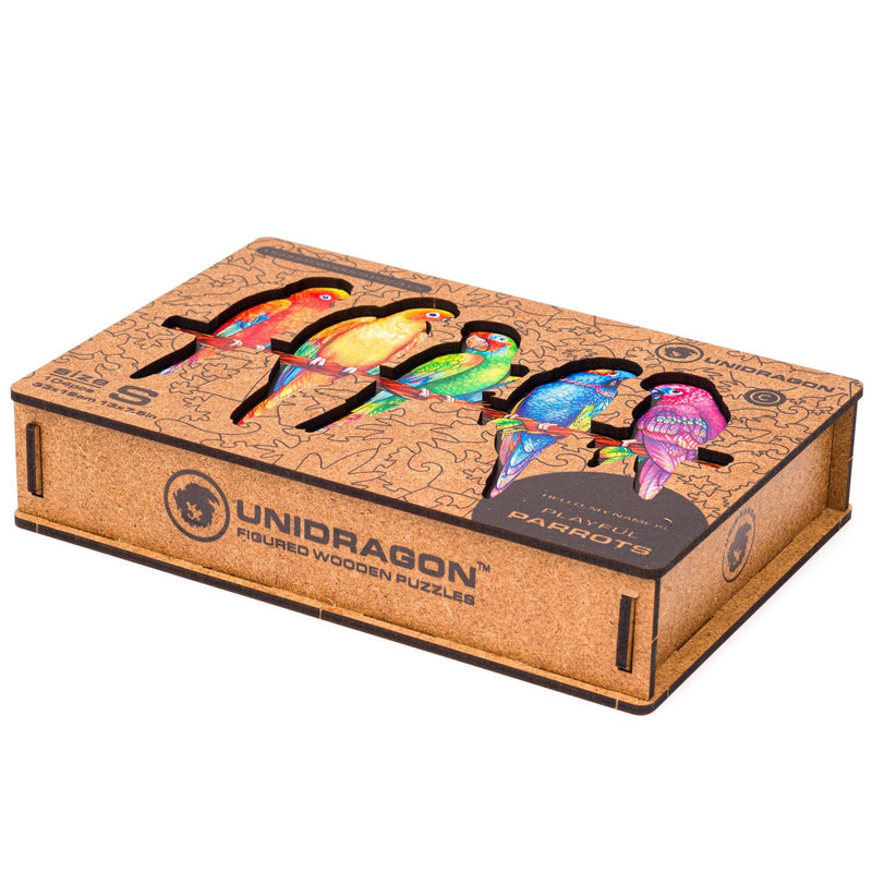 Wooden Puzzle: Playful Parrots (Small/Medium) - SpectrumStore SG