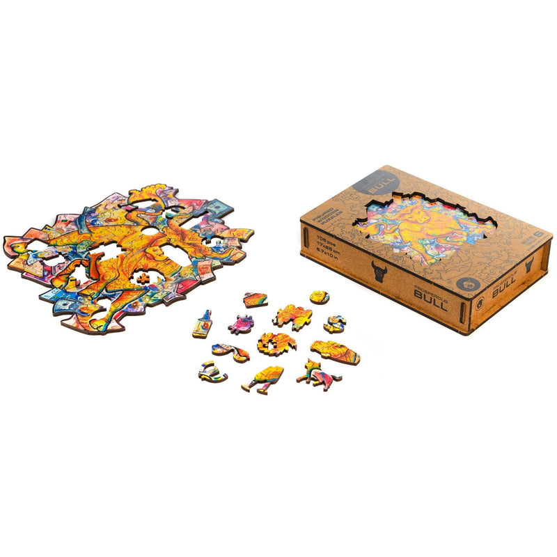 Wooden Puzzle: Prosperous Bull (Small/Medium) - SpectrumStore SG