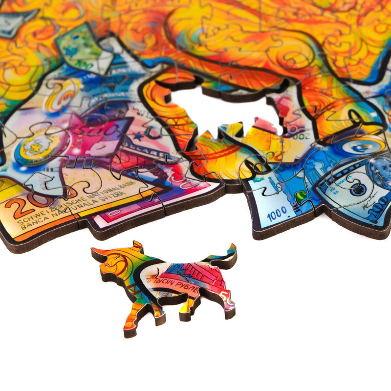 Wooden Puzzle: Prosperous Bull (Small/Medium) - SpectrumStore SG