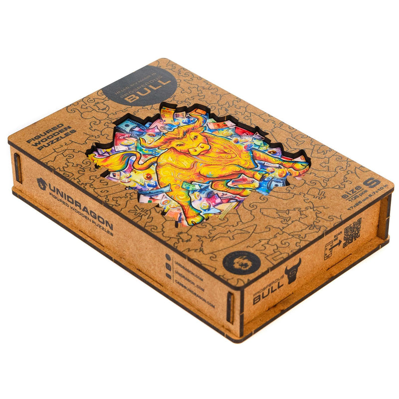 Wooden Puzzle: Prosperous Bull (Small/Medium) - SpectrumStore SG