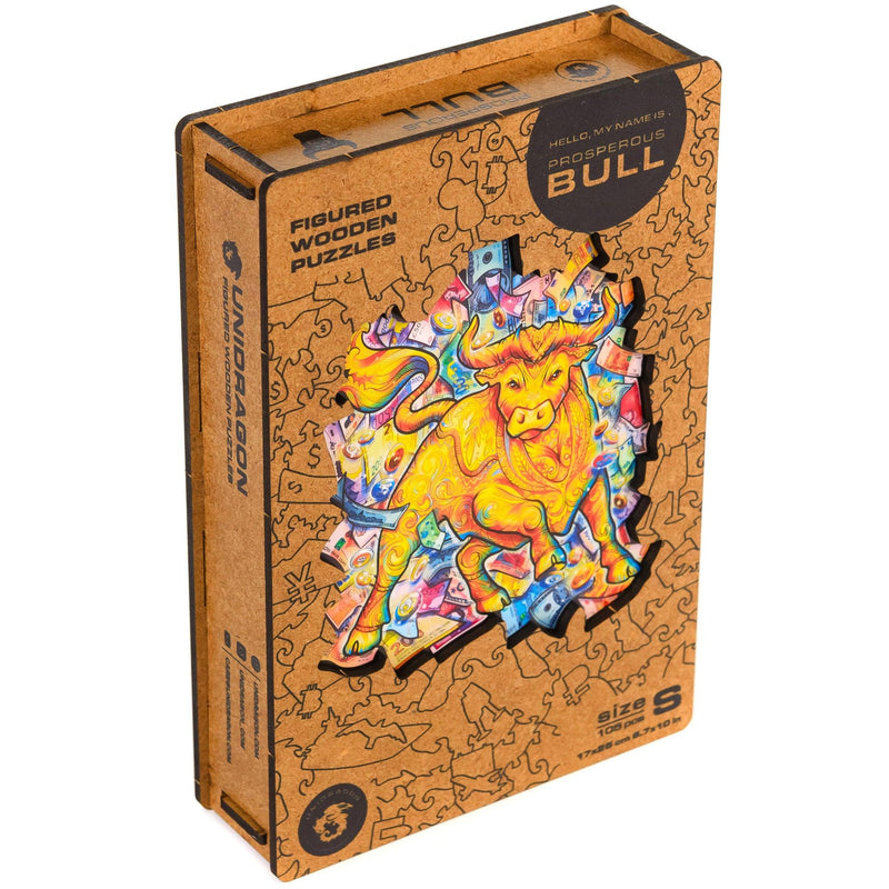 Wooden Puzzle: Prosperous Bull (Small/Medium) - SpectrumStore SG