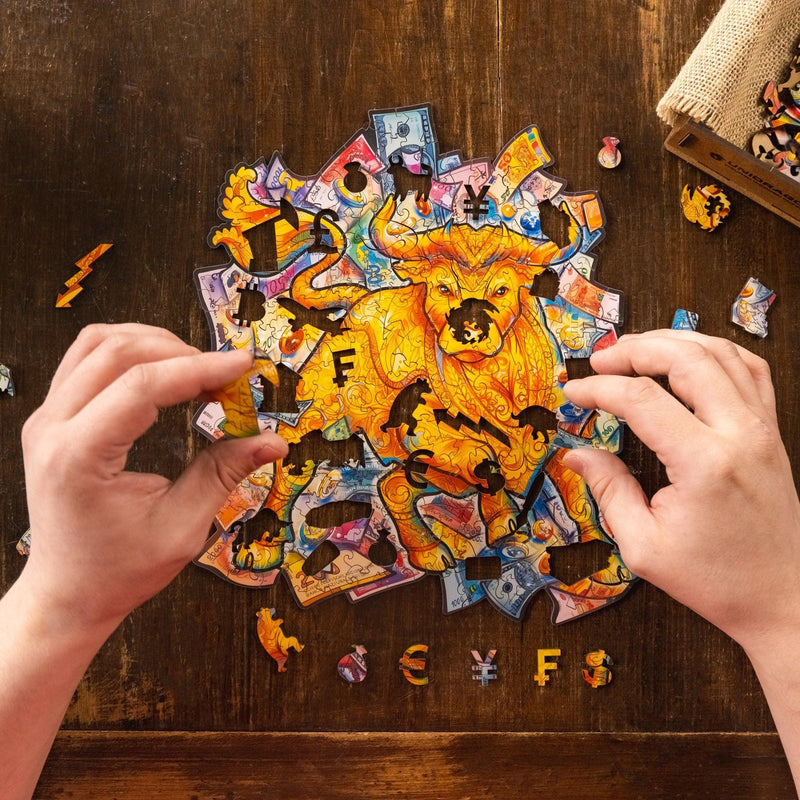 Wooden Puzzle: Prosperous Bull (Small/Medium) - SpectrumStore SG