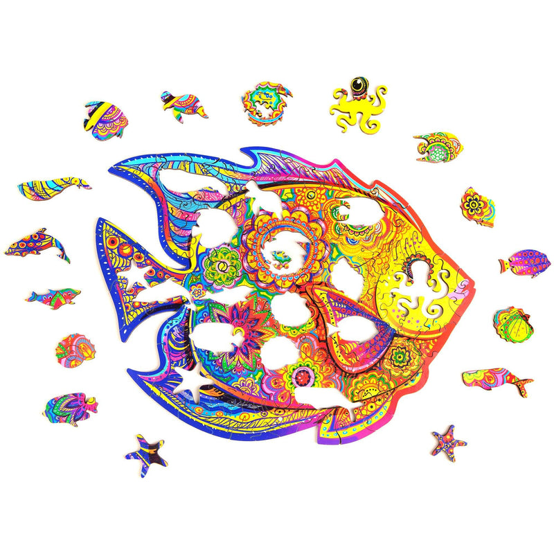 Wooden Puzzle: Shining Fish (Small/Medium) - SpectrumStore SG