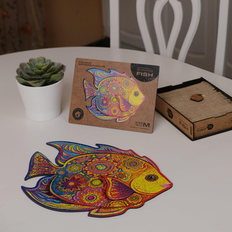 Wooden Puzzle: Shining Fish (Small/Medium) - SpectrumStore SG