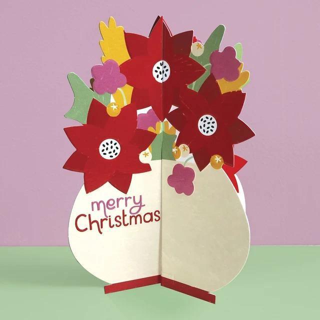 Xmas: Poinsettia 3D Fold-out Card - SpectrumStore SG