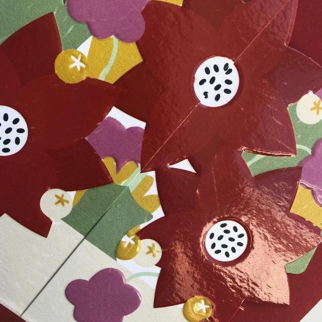 Xmas: Poinsettia 3D Fold-out Card - SpectrumStore SG