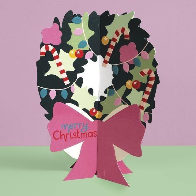 Xmas: Wreath 3D Fold-out Card - SpectrumStore SG