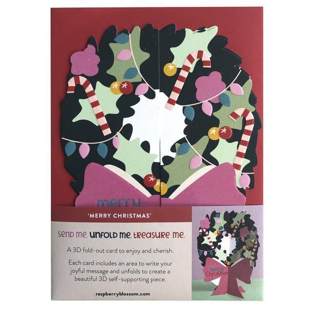 Xmas: Wreath 3D Fold-out Card - SpectrumStore SG